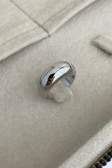 Özel Seri İthal Cilalı Tekli Kalın Bombe Model Tasarım Ayarlanabilir Kadın Çelik Yüzük