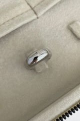 Özel Seri İthal Cilalı Tekli Kalın Bombe Model Tasarım Ayarlanabilir Kadın Çelik Yüzük