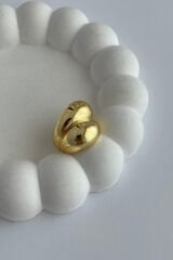 Özel Seri İthal Cilalı İkili Kalın Damla Sarmal Model Bombe Tasarım Ayarlanabilir Kadın Çelik Yüzük