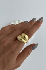 Özel Seri İthal Cilalı İkili Kalın Damla Sarmal Model Bombe Tasarım Ayarlanabilir Kadın Çelik Yüzük