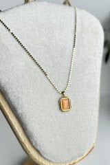 Premium Seri Cat's Eye Tasarım Plaka Model 60 Cm Ezme Zincirli Kadın Çelik Kolye