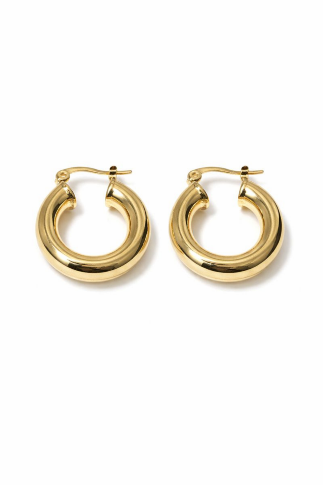 Yeni Sezon Klasik Halka Model Kadın Küpe Gold