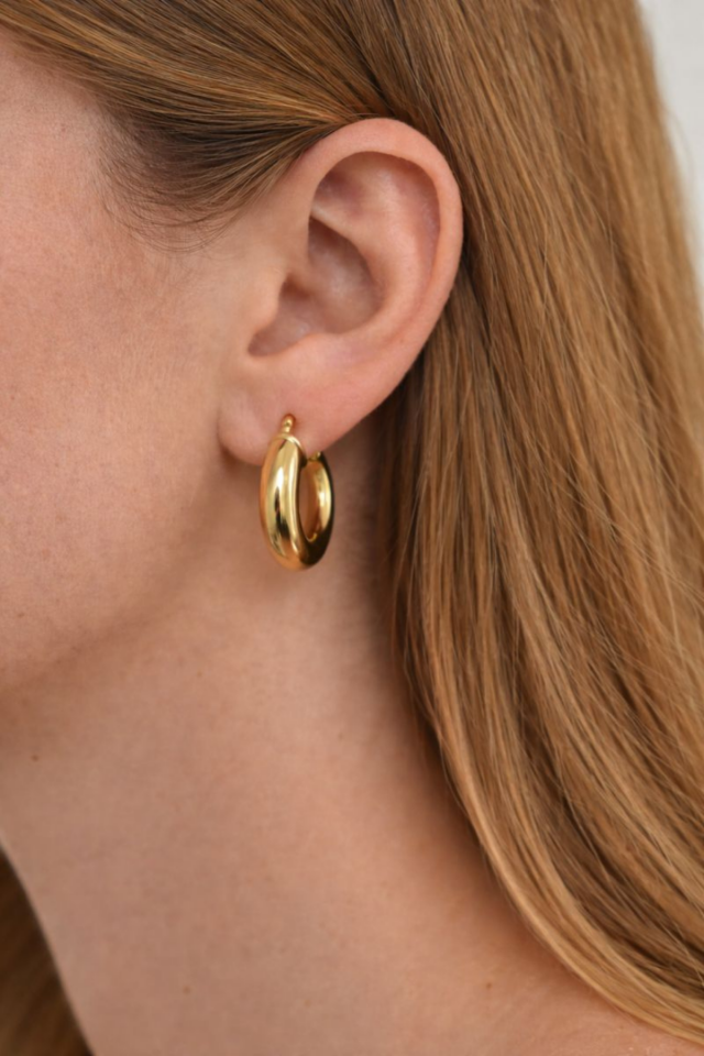 Yeni Sezon Klasik Halka Model Kadın Küpe Gold