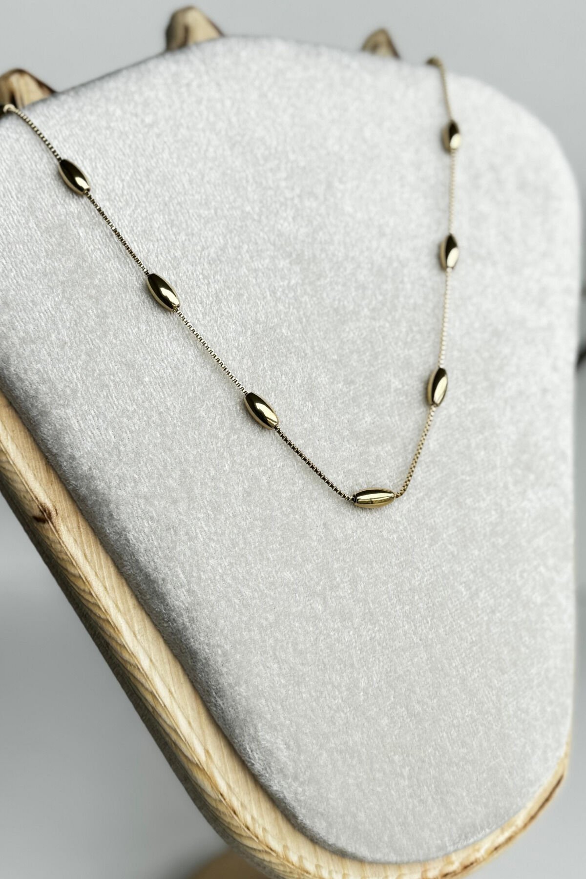 Özel Seri Oval Detaylı 45 Cm Kadın Çelik Kolye