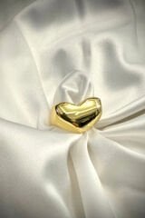 Özel Seri İthal Cilalı Kalp Model Bombe Tasarım Ayarlanabilir Kadın Çelik Yüzük