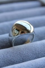 Yeni Sezon Nokta Tasarım Bombeli Cilalı Model Ayarlanabilir Kadın Çelik Yüzük