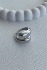 Özel Seri İthal Cilalı Damla Model Bombe Tasarım Ayarlanabilir Kadın Çelik Yüzük