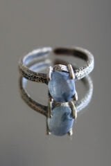 Vintage Seri Ayarlanabilir Paslanmaz Kararmaz Yüksek Oval Tasarım Labradorit Doğal Taş Bronz Yüzük