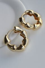 Yeni Sezon Bombeli Cilalı Katmanlı İstiridye Tasarım Model Kadın Çelik Küpe