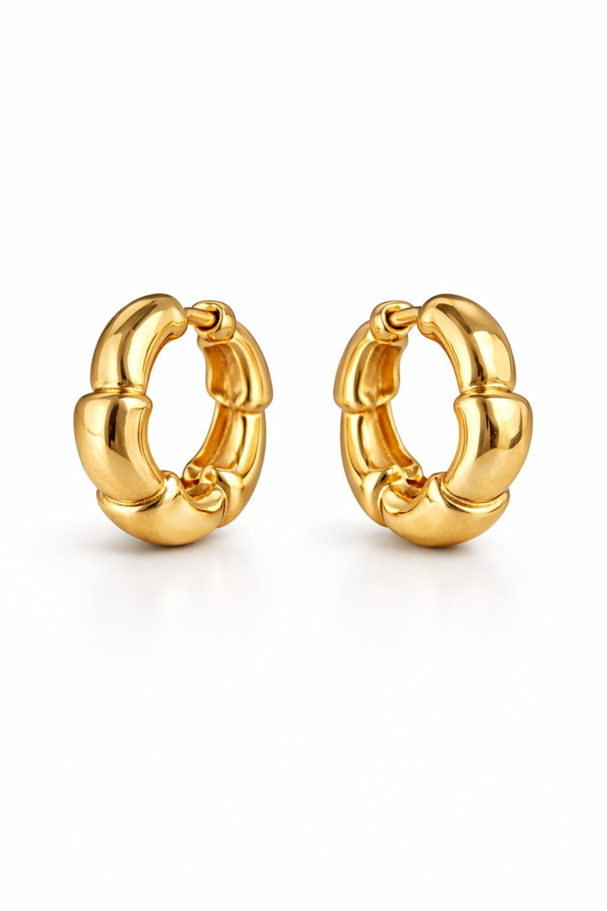 Yeni Sezon Bombeli Cilalı Katmanlı İstiridye Tasarım Model Kadın Çelik Küpe