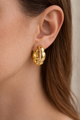 Yeni Sezon Bombeli Cilalı Katmanlı İstiridye Tasarım Model Kadın Çelik Küpe