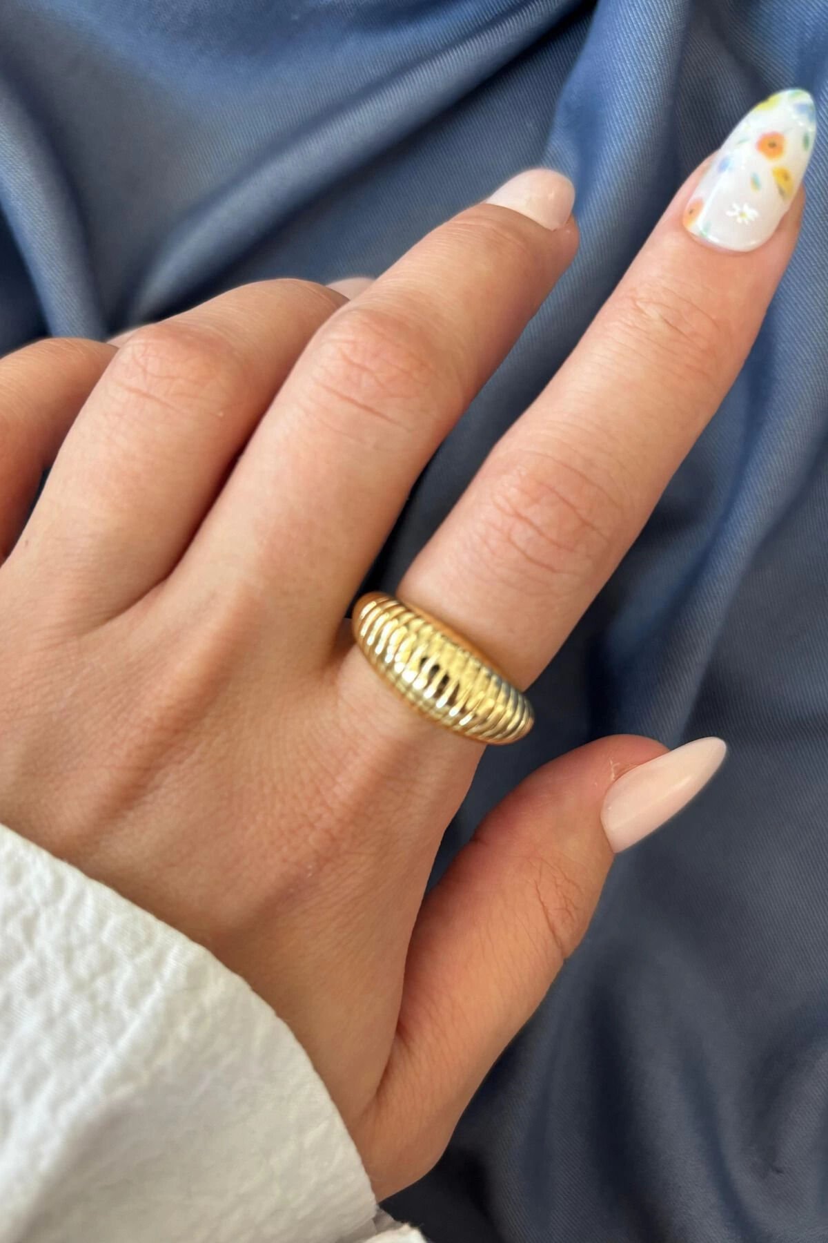 Yeni Sezon Textura Tasarım Ayarlanabilir Kadın Yüzük