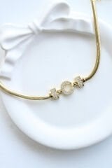 İthal Seri C Harfi Balık Sırtı Zincirli Kadın Çelik Bileklik Kararmaz Renk Atmaz