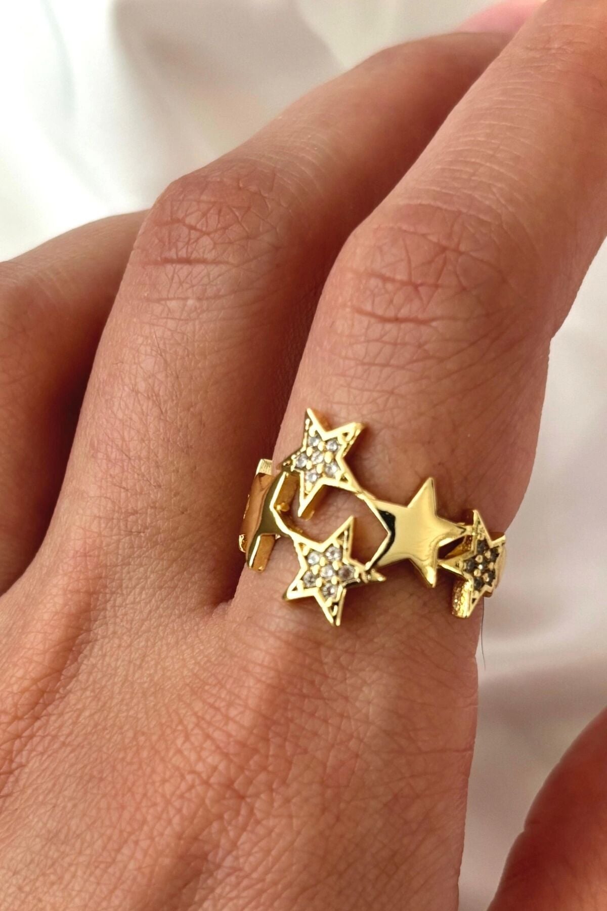 Yeni Sezon Luciddream Çoklu Yeni Yıldız Tasarım Ayarlanabilir Kadın Yüzük Gold