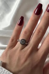 Yeni Sezon Full Zirkon Taşlı Nazar Boncuğu Model Ayarlanabilir Kadın Çelik Yüzük