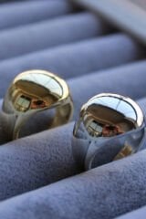 Yeni Sezon Nokta Tasarım Bombeli Cilalı Model Ayarlanabilir Kadın Çelik Yüzük