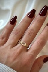 Yeni Sezon Baget Tek Taş Tasarım Ayarlanabilir Kadın Çelik Yüzük