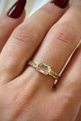 Yeni Sezon Baget Tek Taş Tasarım Ayarlanabilir Kadın Çelik Yüzük