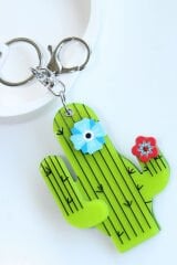 Kaktüs Tasarım Aynalı Kadın Çanta Charmı ve Anahtarlık