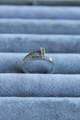 Yeni Sezon Zirkon Taşlı Çivi Model Ayarlanabilir Kadın Yüzük