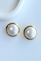 Premium Seri Düğme Tasarım Kararmaz Renk Atmaz Kadın Çelik Küpe