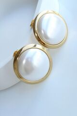 Premium Seri Düğme Tasarım Kararmaz Renk Atmaz Kadın Çelik Küpe