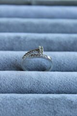 Yeni Sezon Zirkon Taşlı Çivi Model Ayarlanabilir Kadın Yüzük