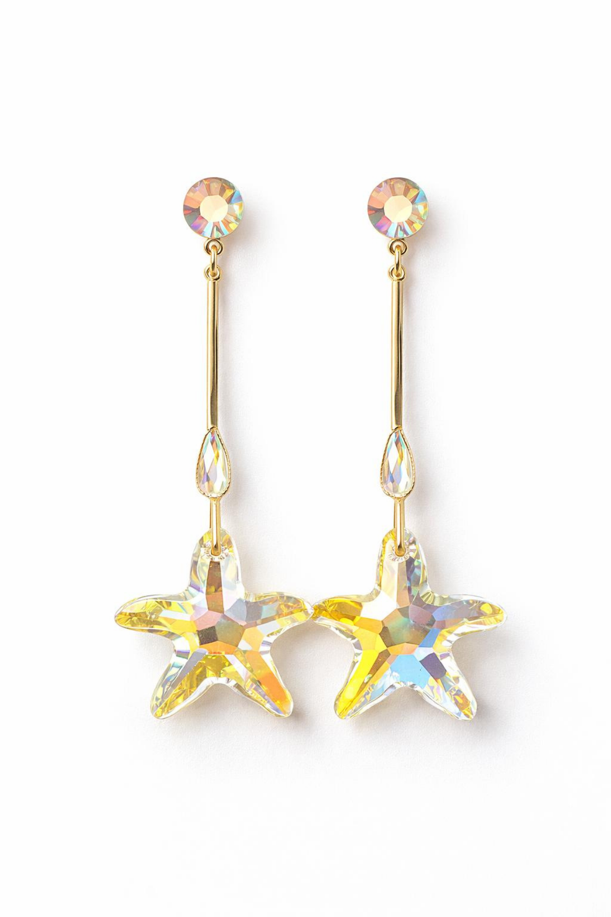 VIP Seri Sallantılı Zirkon Taşlı Yıldız Tasarım Kadın Çelik Küpe