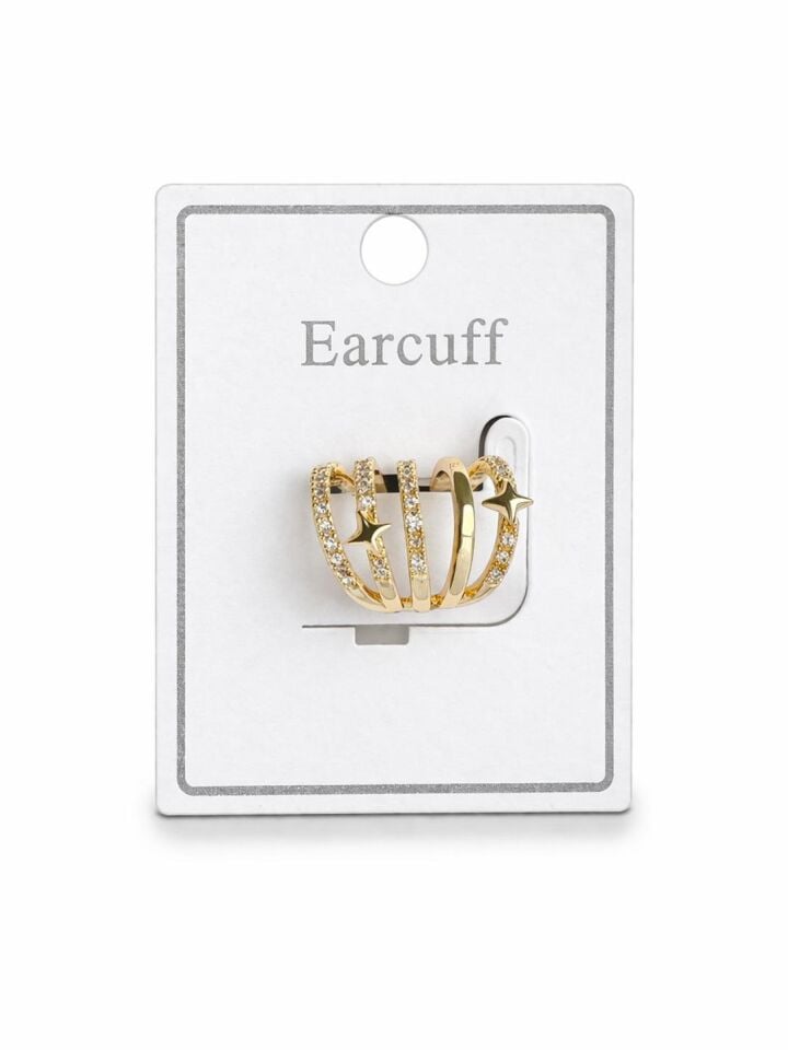 Çoklu Görünüm Zirkon Taşlı Minik Yıldızlı Model Earcuff Kıkırdak Küpe