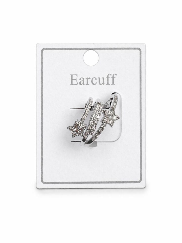 Çoklu Görünüm Zirkon Taşlı Yıldız Model Earcuff Kıkırdak Küpe