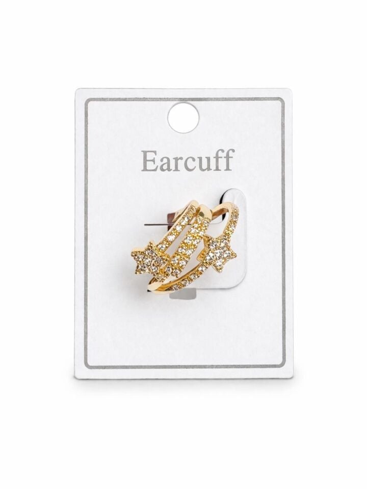 Çoklu Görünüm Zirkon Taşlı Yıldız Model Earcuff Kıkırdak Küpe
