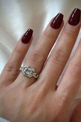 Özel Üretim Zincirli Baget Tek Taş Tasarım Ayarlanabilir Kadın Çelik Yüzük