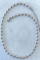 Exclusive Seri Oval Kesim Top Zincir Model Kadın Çelik Kolye