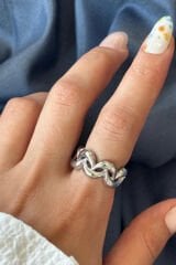 Yeni Sezon Infinity Knot Tasarım Ayarlanabilir Kadın Yüzük