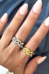 Yeni Sezon Infinity Knot Tasarım Ayarlanabilir Kadın Yüzük