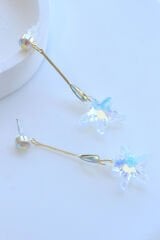 VIP Seri Sallantılı Zirkon Taşlı Yıldız Tasarım Kadın Çelik Küpe