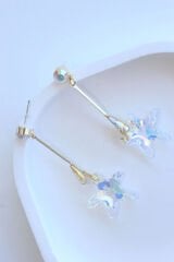 VIP Seri Sallantılı Zirkon Taşlı Yıldız Tasarım Kadın Çelik Küpe