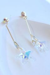 VIP Seri Sallantılı Zirkon Taşlı Yıldız Tasarım Kadın Çelik Küpe