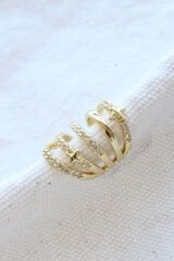 Çoklu Görünüm Zirkon Taşlı Minik Yıldızlı Model Earcuff Kıkırdak Küpe