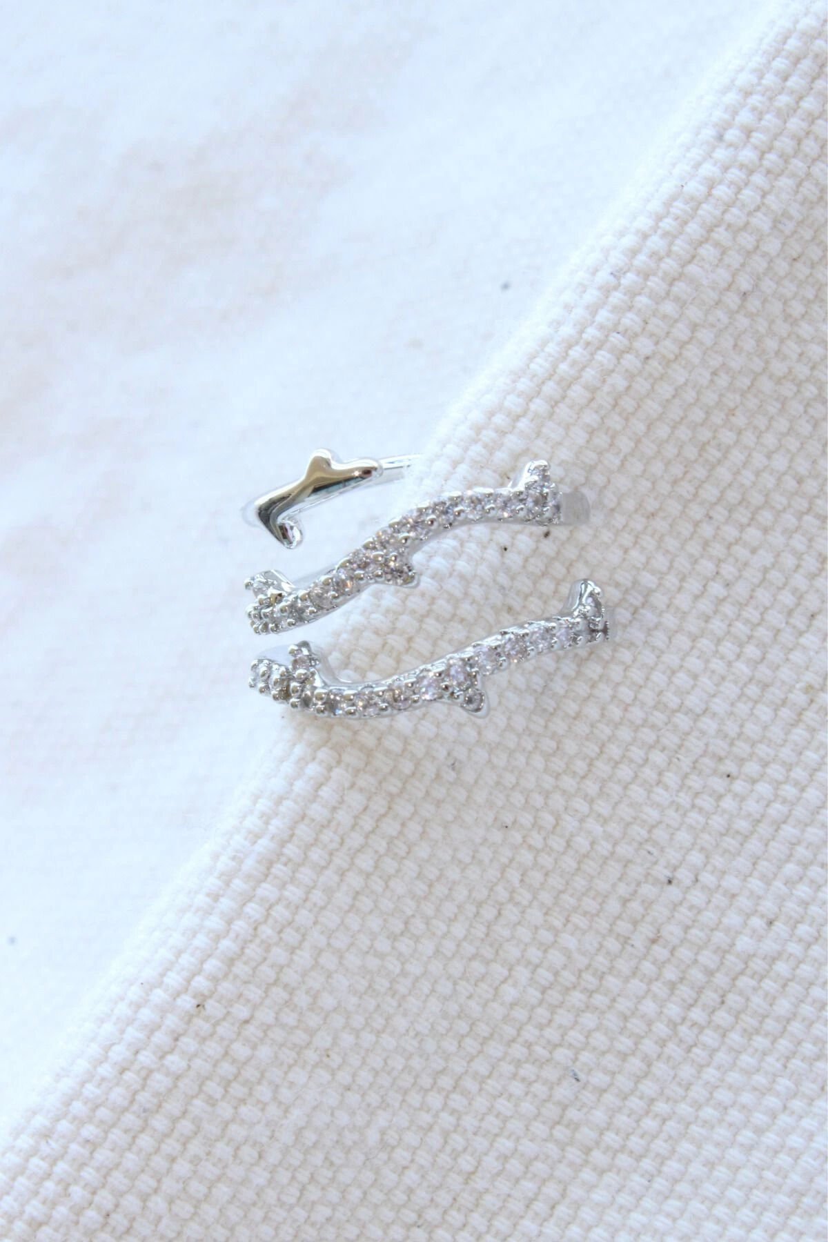 Çoklu Görünüm Zirkon Taşlı Sarmaşık Model Earcuff Kıkırdak Küpe