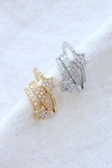 Çoklu Görünüm Zirkon Taşlı Yıldız Model Earcuff Kıkırdak Küpe