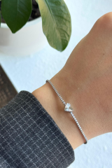 V.İ.P Seri Full Taşlı Su Yolu Kalp Model Renk Atmaz Kararmaz Garantili Kadın Çelik Bileklik