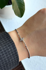 V.İ.P Seri Ezme Zincirli Yonca Çiçek Model Renk Atmaz Kararmaz Garantili Kadın Çelik Bileklik