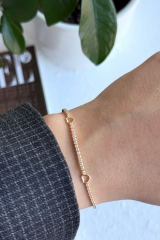 V.İ.P Seri Full Taşlı Su Yolu Çoklu İçi Boş Kalp Renk Atmaz Kararmaz Garantili Kadın Çelik Bileklik