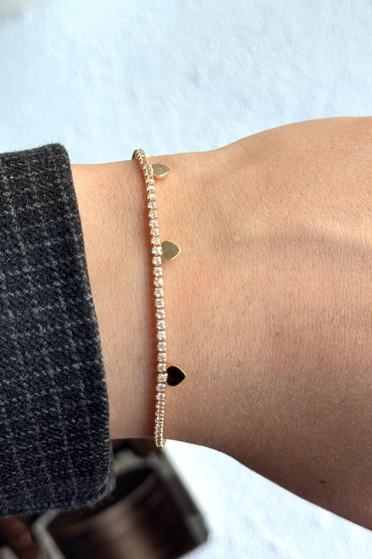 V.İ.P Seri Full Taşlı Su Yolu Çoklu Metal Kalp Renk Atmaz Kararmaz Garantili Kadın Çelik Bileklik