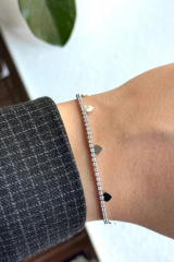 V.İ.P Seri Full Taşlı Su Yolu Çoklu Metal Kalp Renk Atmaz Kararmaz Garantili Kadın Çelik Bileklik