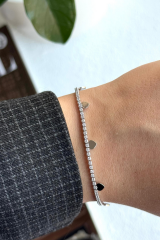 V.İ.P Seri Full Taşlı Su Yolu Çoklu Metal Kalp Renk Atmaz Kararmaz Garantili Kadın Çelik Bileklik