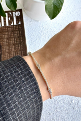 V.i.p Seri Full Taşlı Su Yolu Çoklu Damla Model Renk Atmaz Kararmaz Garantili Kadın Çelik Bileklik