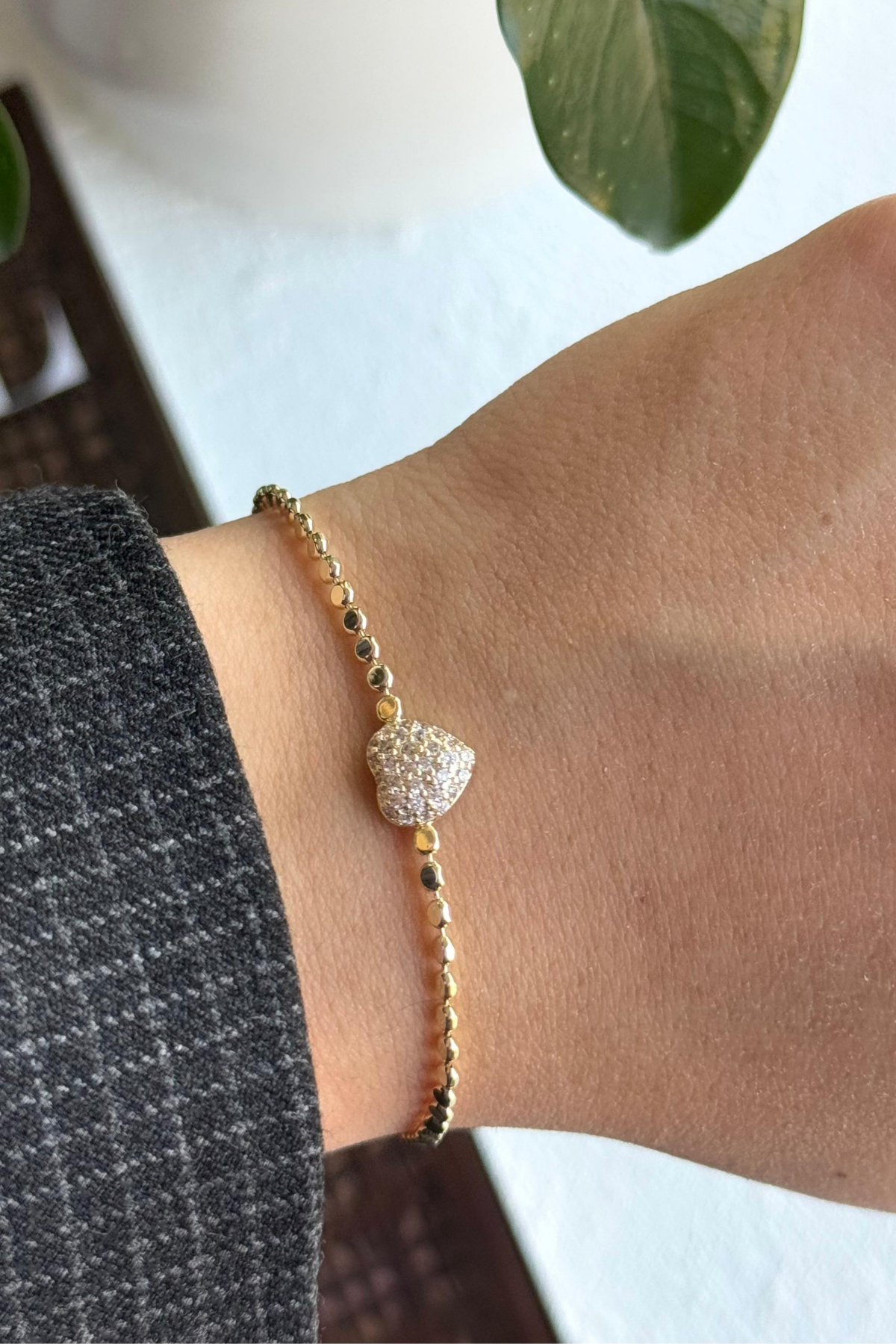 V.İ.P Seri Ezme Zincirli Full Taşlı Kalp Model Renk Atmaz Kararmaz Garantili Kadın Çelik Bileklik