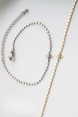 Yeni Sezon Ezme Zincirli Kuzey Yıldızı Model Renk Atmaz Kararmaz Garantili Kadın Çelik Bileklik